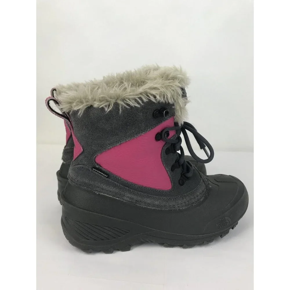 The North Face Boots Womens 6‎ Pink gray Faux Fur Suede Size 6